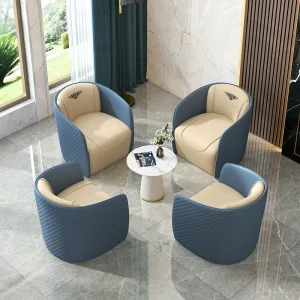 Kožna lounge fotelja s naslonom za ruke